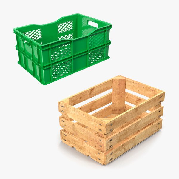 wooden and plastic crates for sale